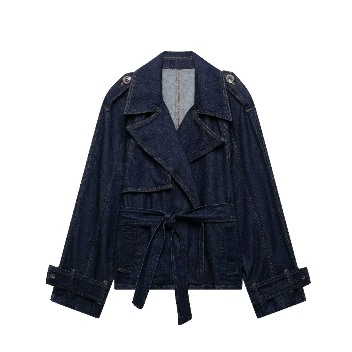 Damen Jeans Trenchcoat